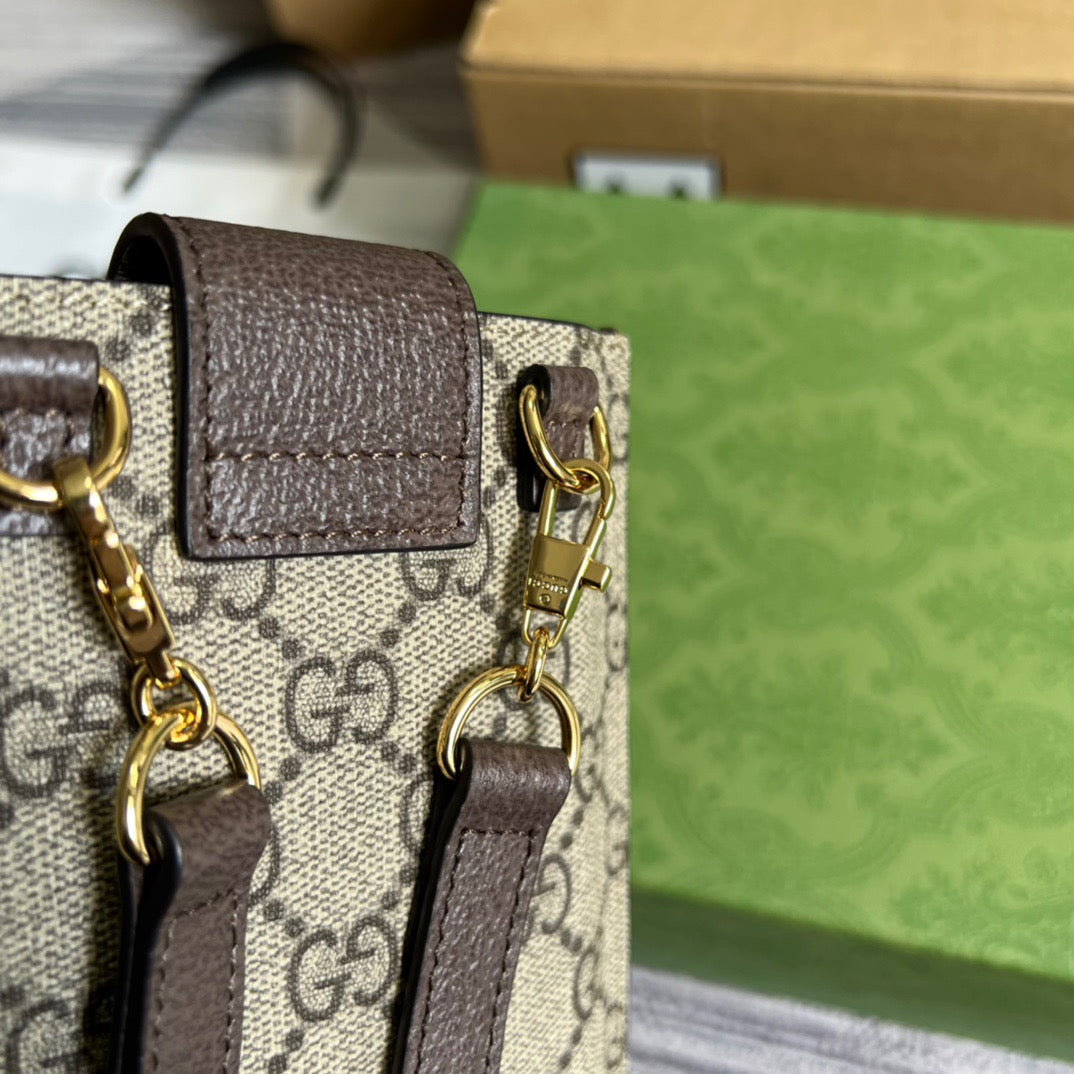 gg Superme Mini Bag Beige And Ebony gg Supreme Canvas For Women 6.7in/17cm gg