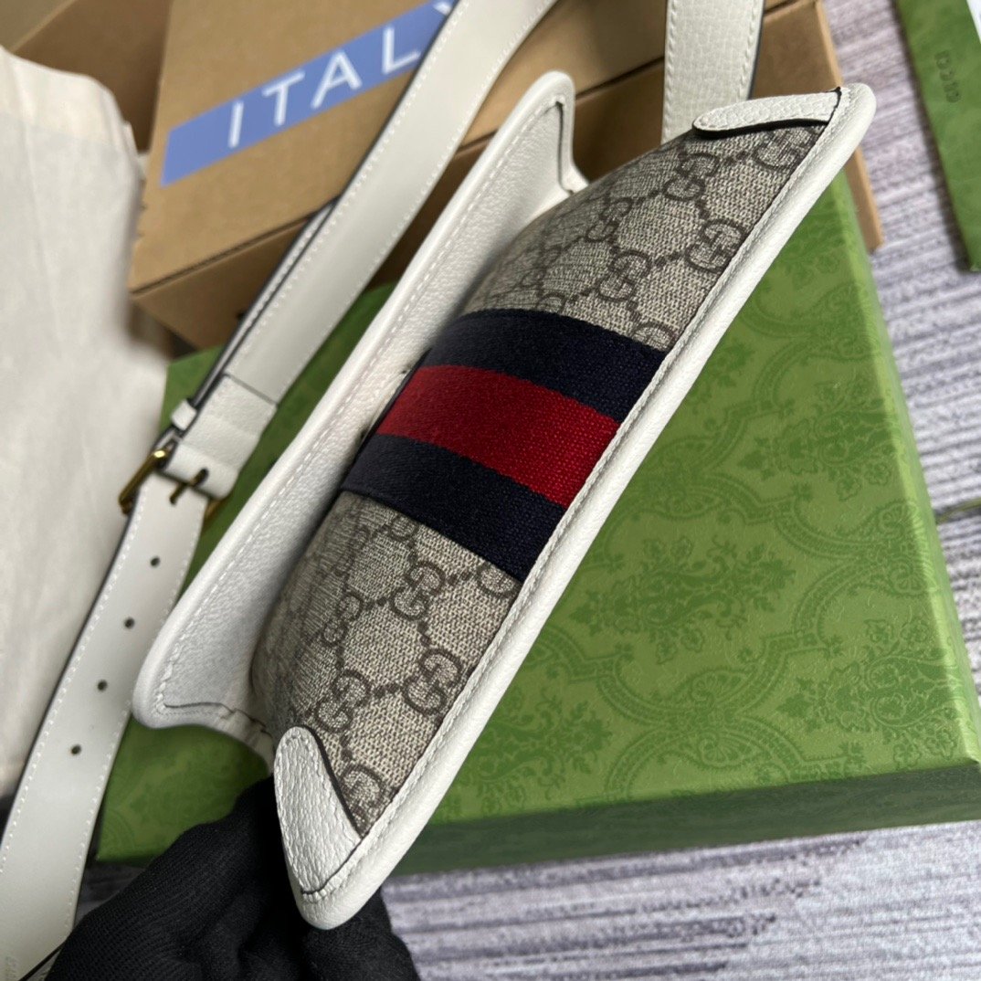gg Ophidia Belt Bag Beige And Ebony gg Supreme Canvas, A Material With Low Environmental Impact For Men 8.7in/22cm gg 674081 96IWT 9794