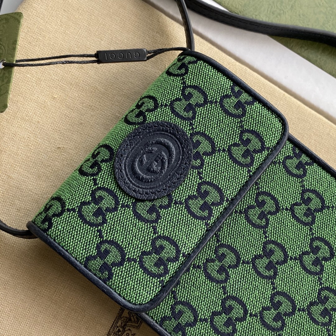 gg Mini Bag In Green gg Canvas For Women 7in/18cm gg 657582