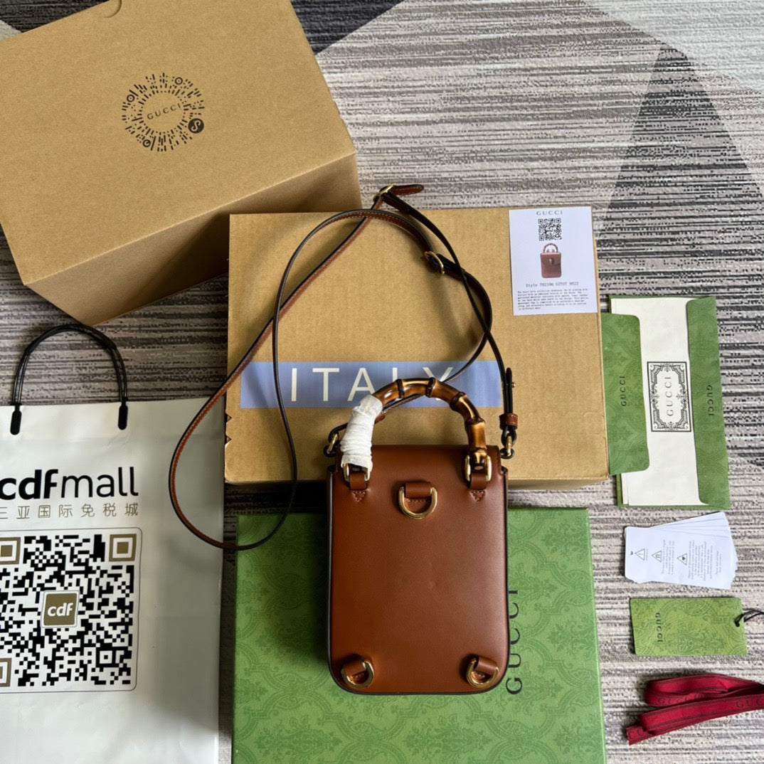 gg Bamboo Mini Handbag Red For Women, Women’s Bags 6.2in/16cm gg