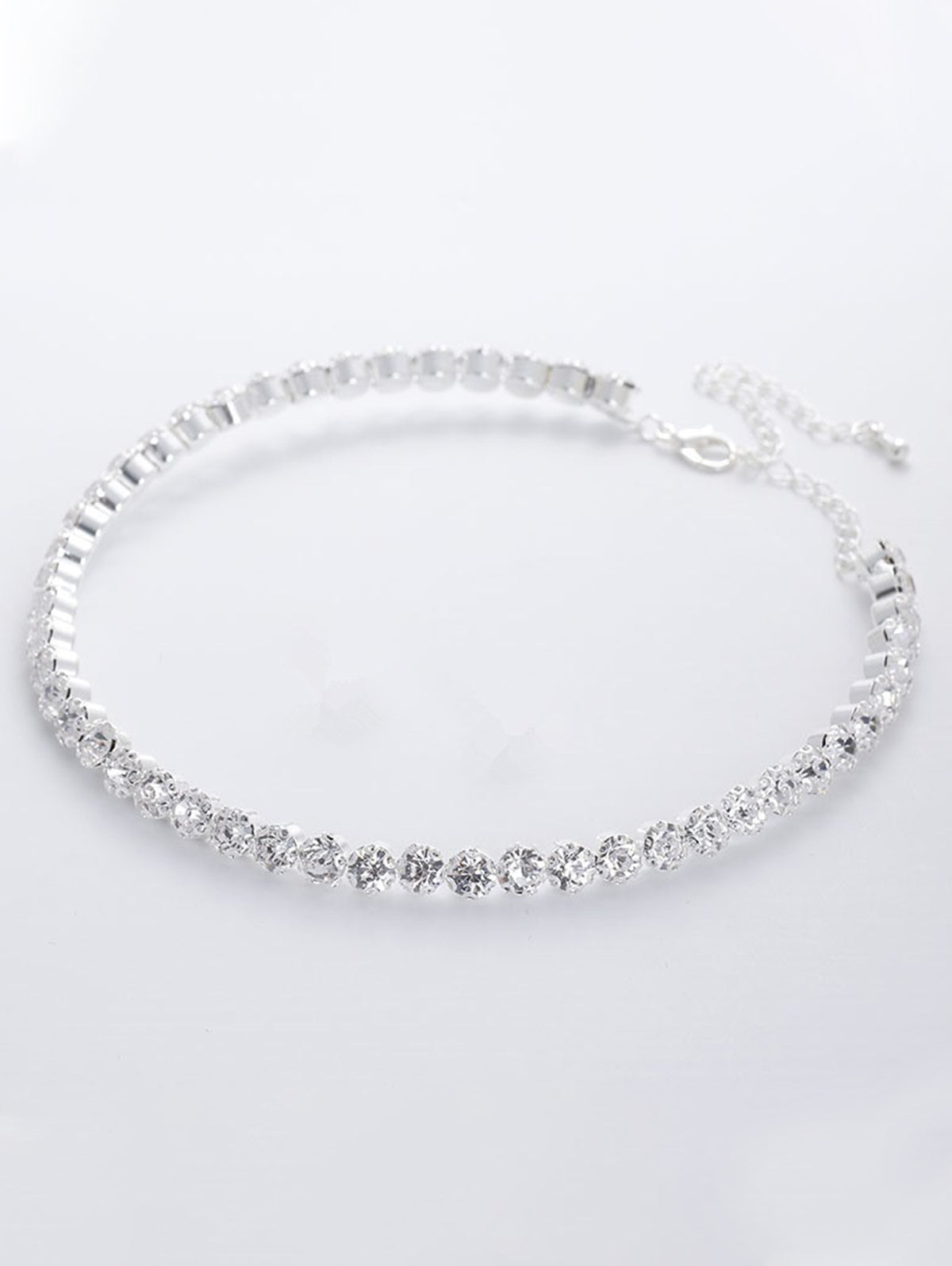 Elegant Rhinestone Choker & Earrings & Bracelet 3Pcs Set