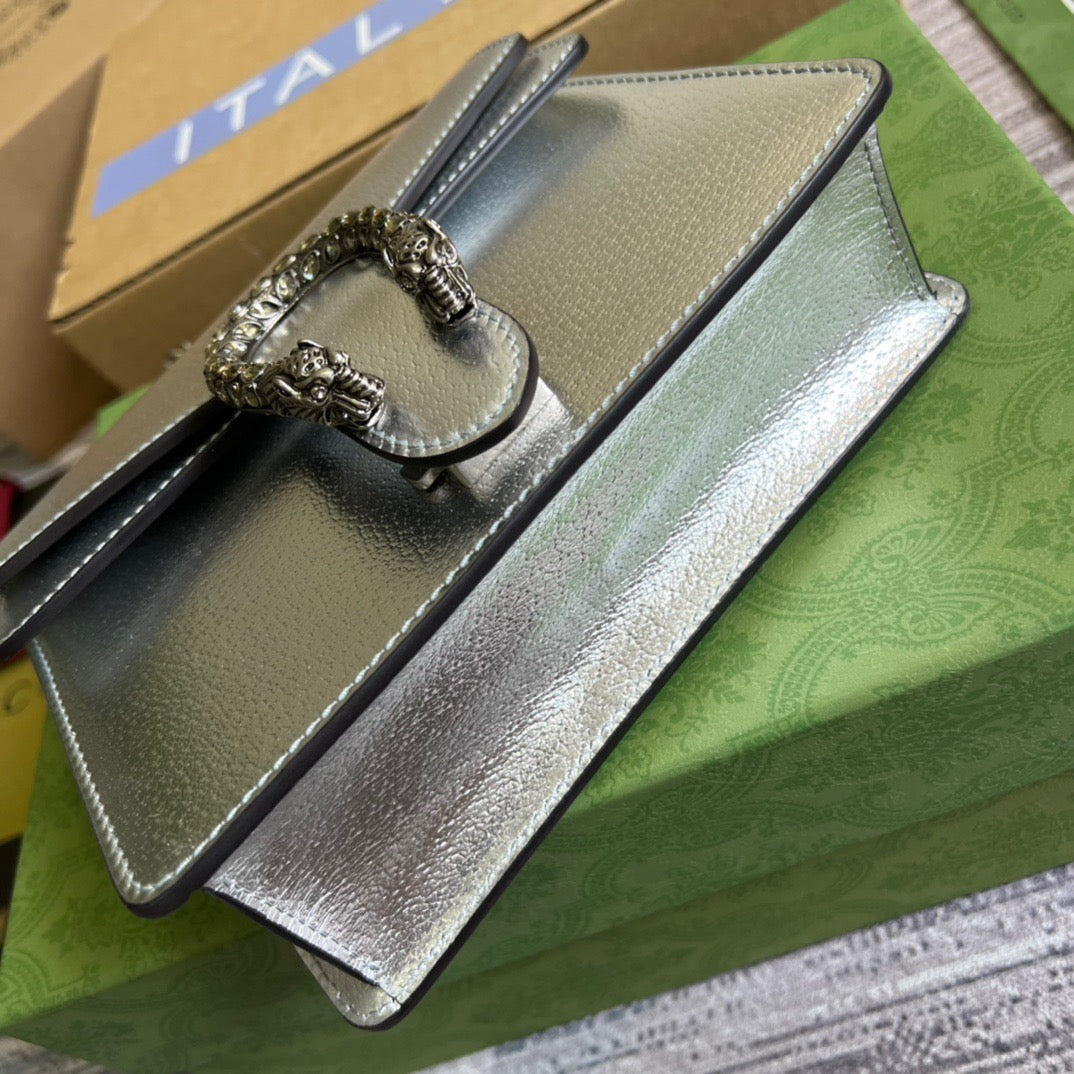 gg Dionysus Super Mini Bag Silver For Women, Women’s Bags 6.5in/17cm gg 476432 1TRBN 8173