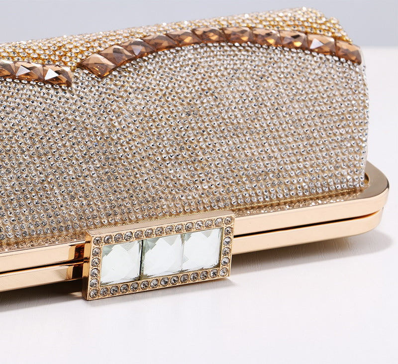 Diamond-Studded Party Tassel Fringe Bag Shiny Handbag