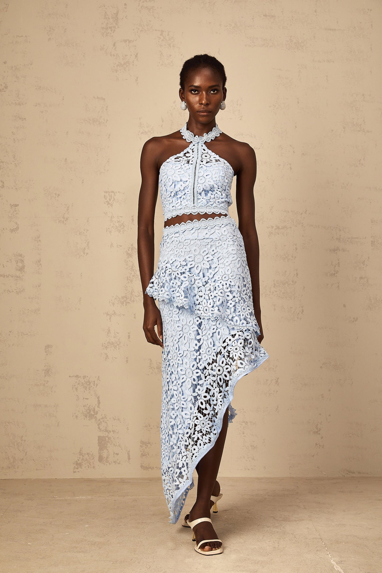 Bruyère Blue Corded Lace Matching Set