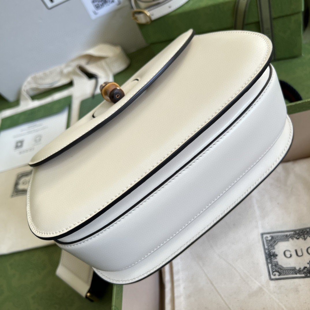 gg Bamboo 1947 Small Top Handle Bag White For Women 8.3in/21cm gg 675797 10ODT 8454