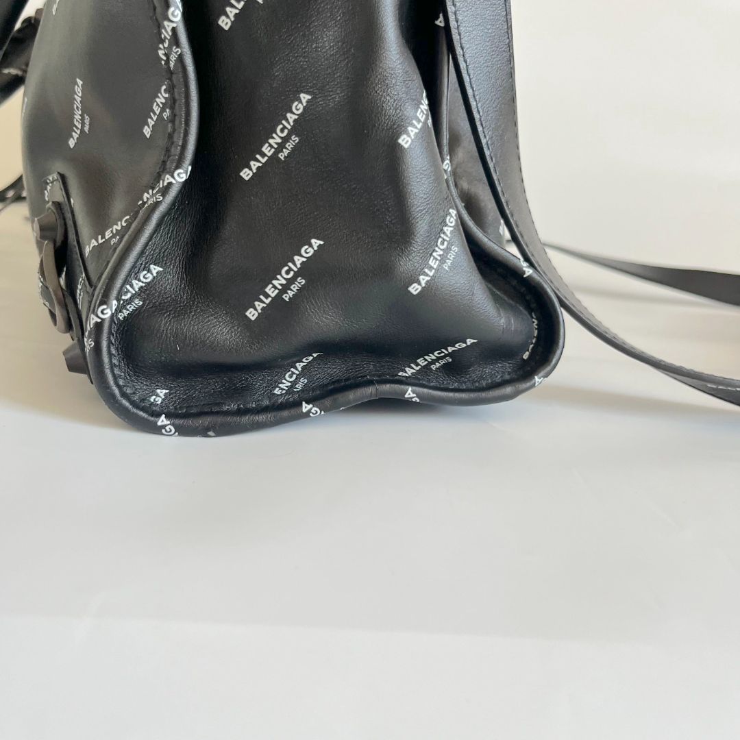 Balenciaga All Over Logo print calfskin large city bag
