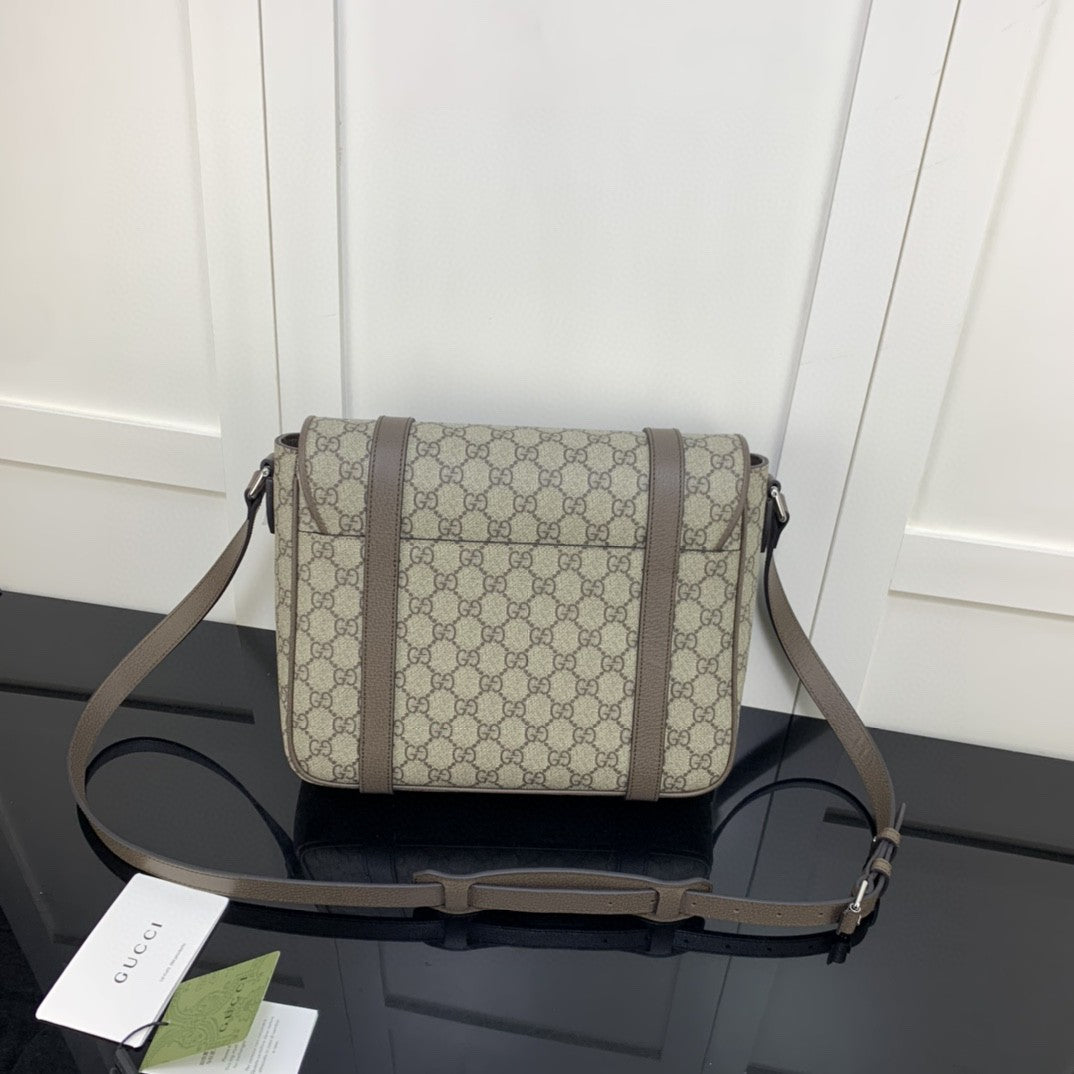 gg Messenger Bag Black For Men 28cm gg 658542 K9GSN 8358