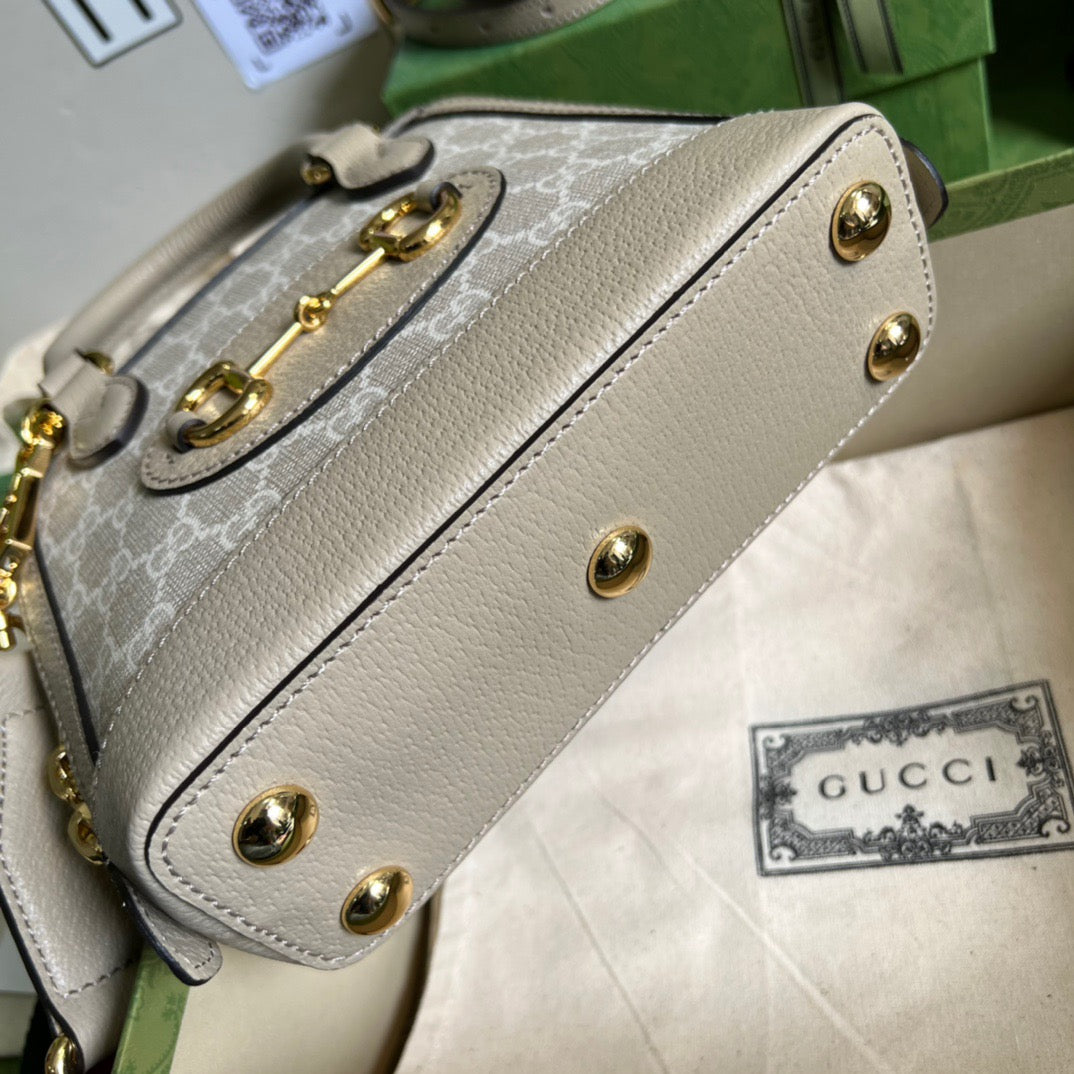 gg Horsebit 1955 gg Mini Bag Beige For Women, Women’s Bags 7.9in/20cm gg 677212 UULAG 9682