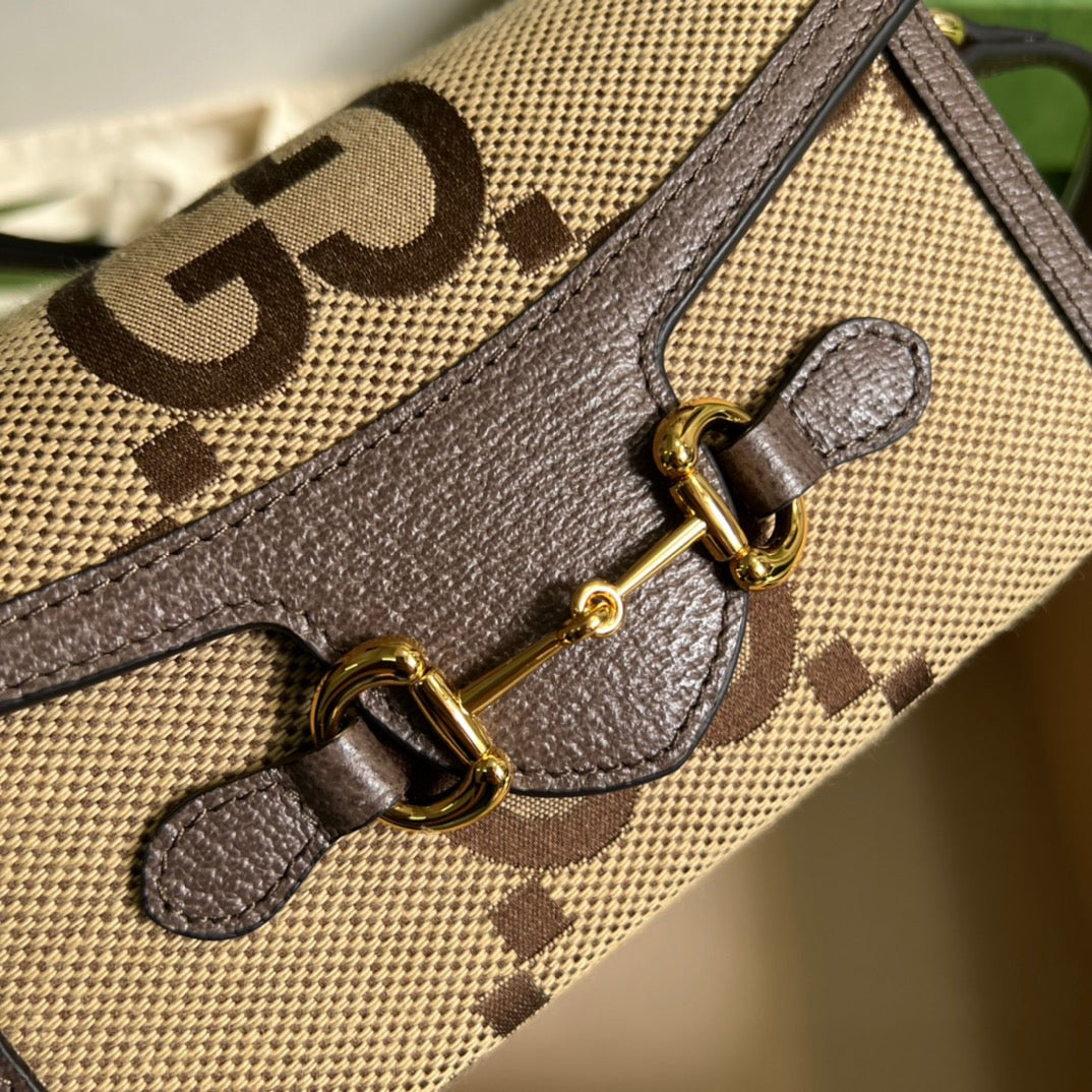 gg Horsebit 1955 Mini Bag Brown For Women, Women’s Bags 7.1in/18cm gg 