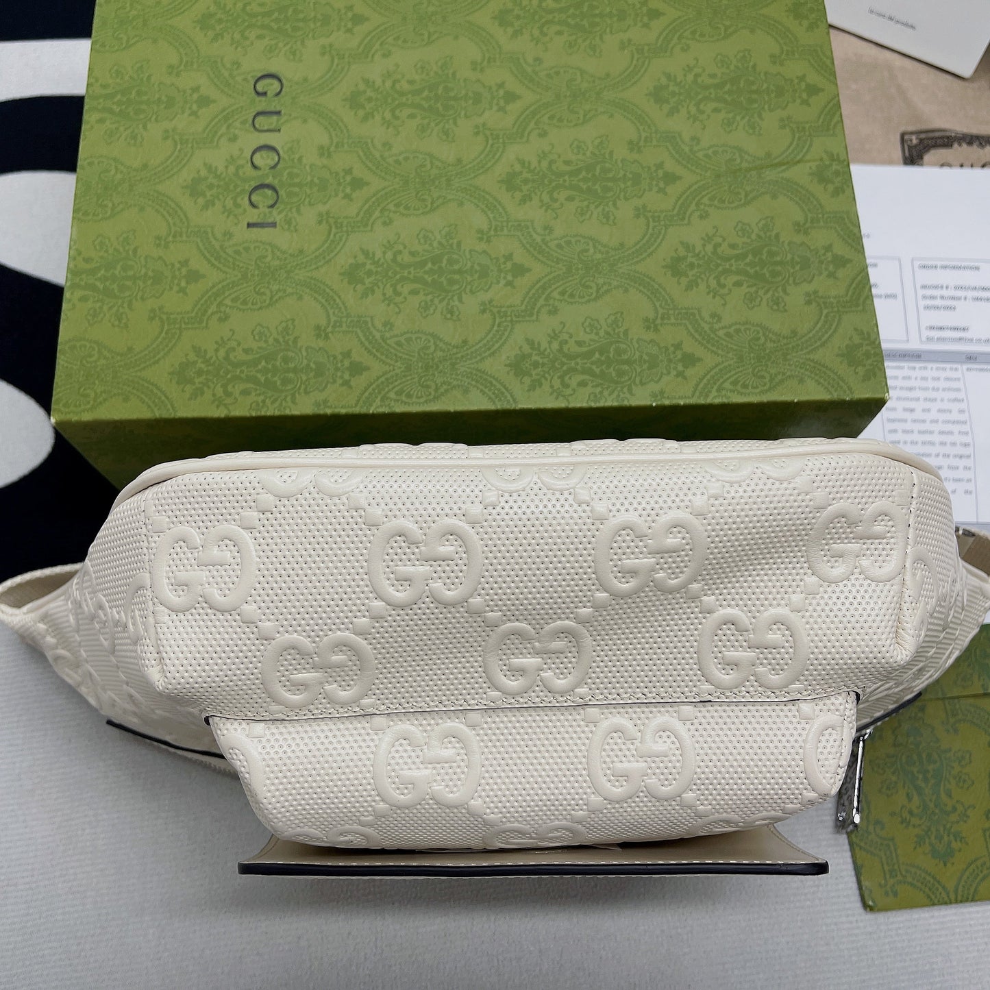 gg Embossed Belt Bag White gg Embossed For Men 11in/28cm gg