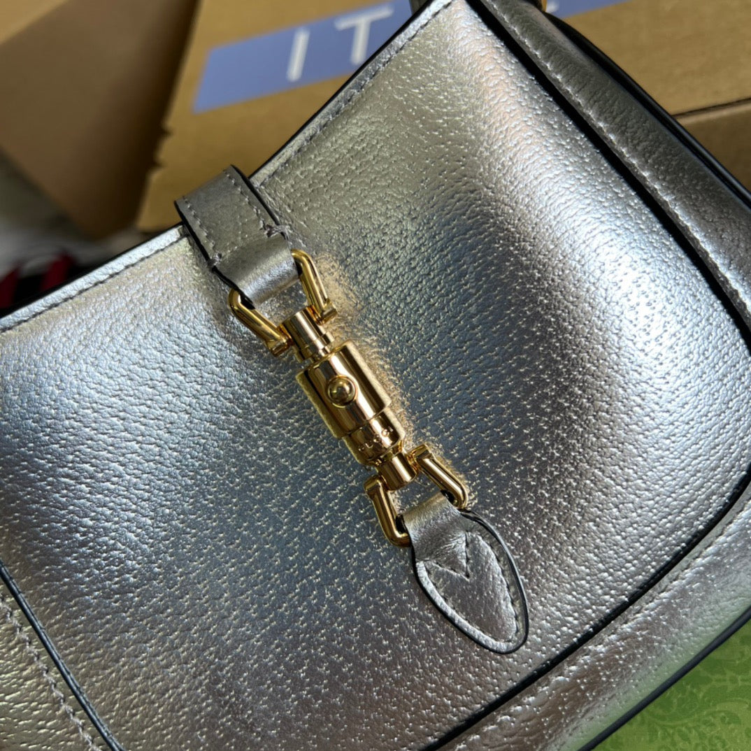 gg Jackie 1961 Lizard Mini Bag Black For Women, Women’s Bags 7.5in/19cm gg 675799 LUZ0G 1000