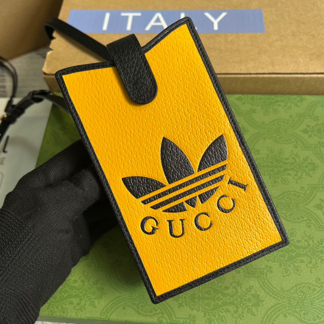 gg x Adidas Phone Case Yellow For Women, Women’s Bags 7.3in/18cm gg