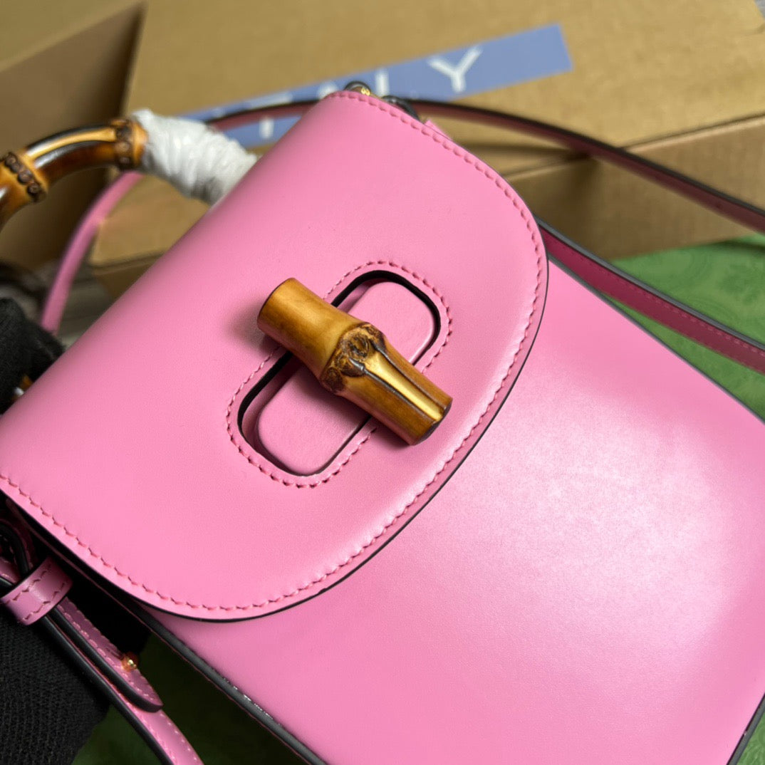 gg Bamboo Mini Handbag Pink For Women, Women’s Bags 6.2in/16cm gg 702106 UZY0T 5814