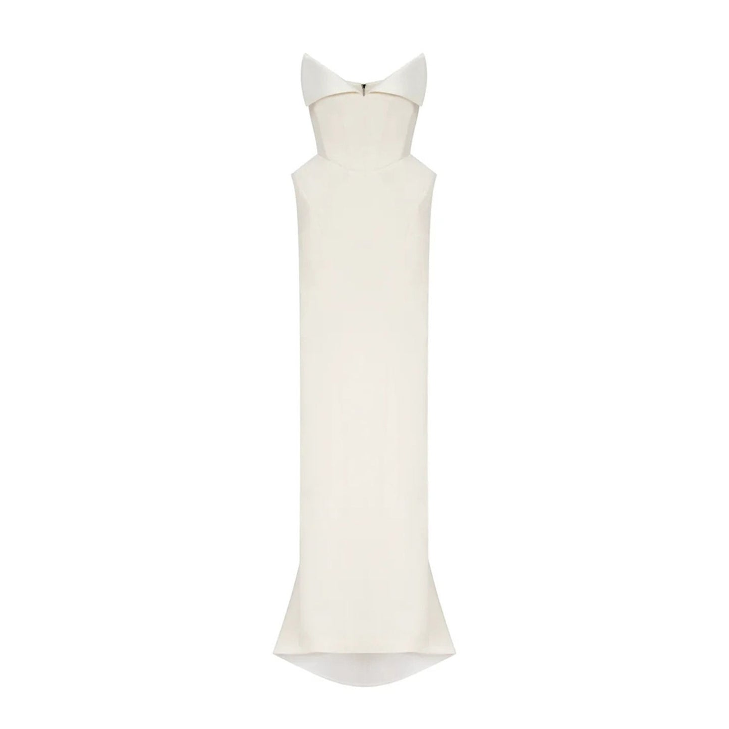 Alba White Barrel Waist Corset Maxi Dress