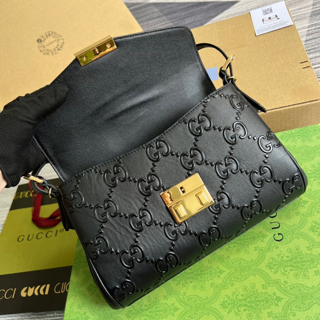 gg Small gg Top Handle Bag Black For Women, Women’s Bags 17.7in/19cm gg 675791 UD9AG 1000