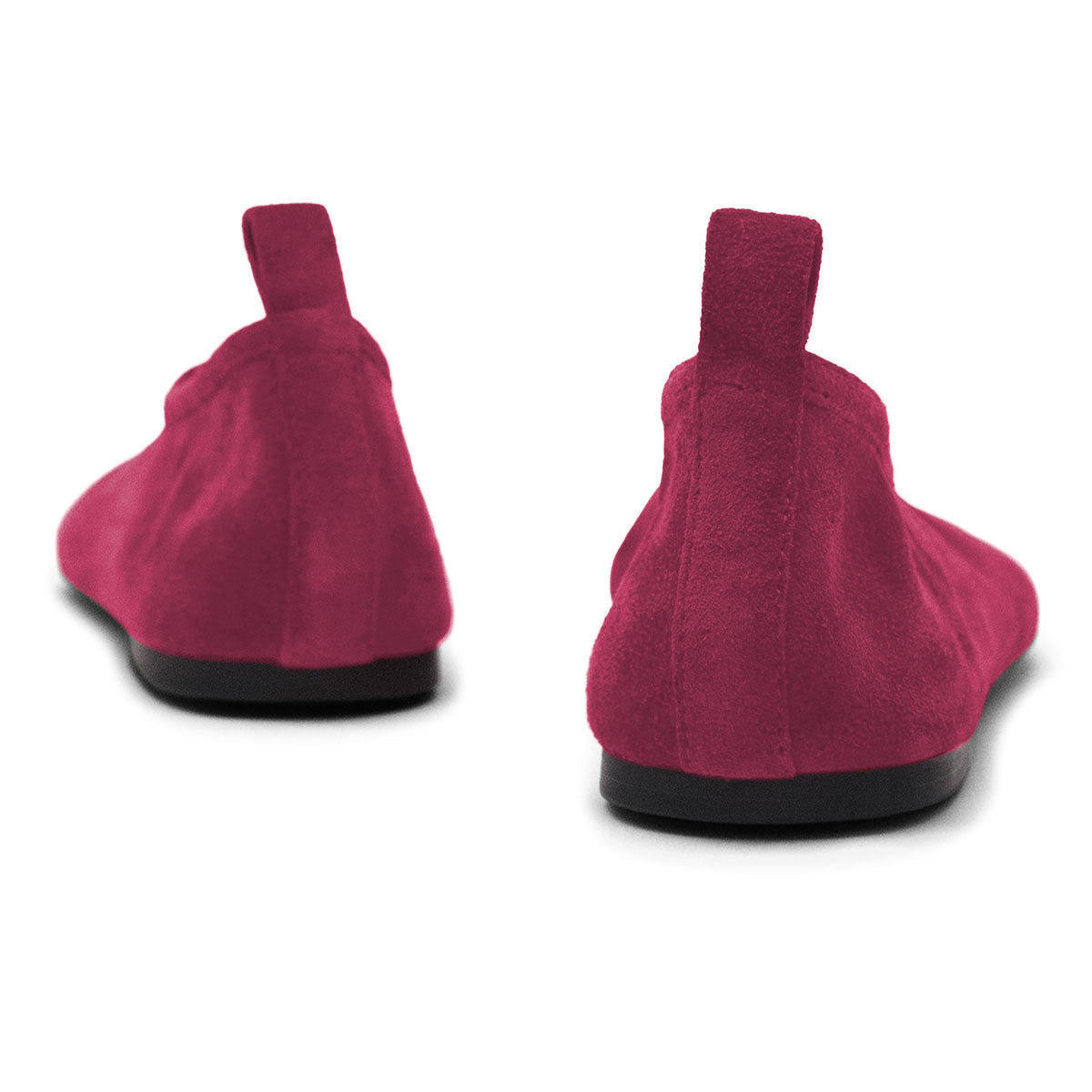 Dark Fuchsia Faux Suede Comfortable Flat Dress Shoes for Women
