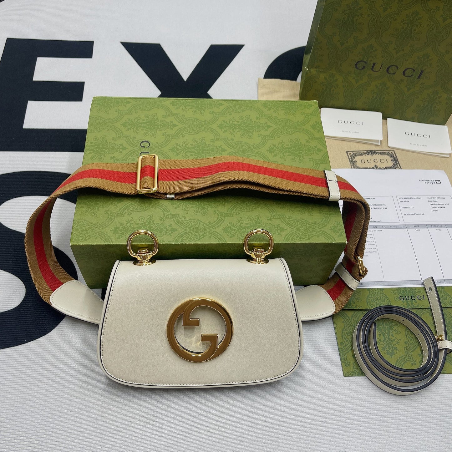 gg Blondie Mini Bag White For Women, Women’s Bags 8.7in/22cm gg 698643 UXXAG 9161
