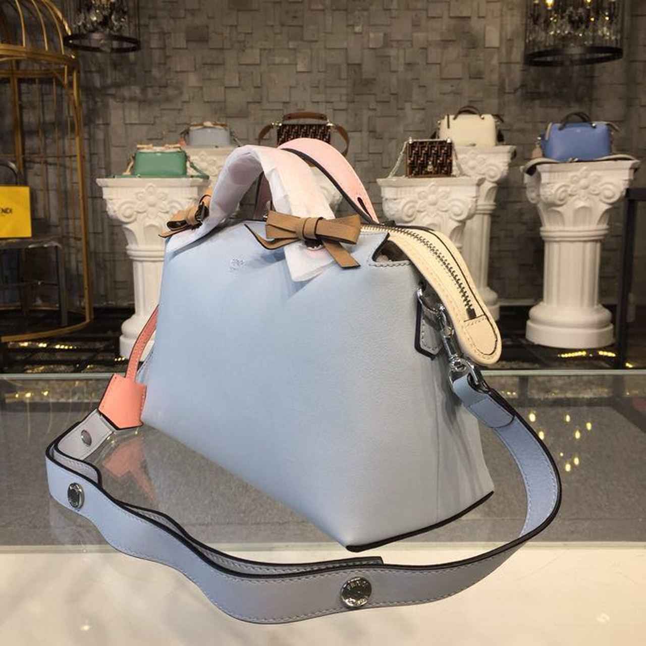 FI By The Way Medium Light Blue For Women, Hangbags, Shoulder And Crossbody Bags 11.4in/29cm FF 8BL146