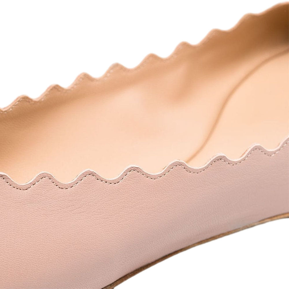 Beige Round Toe Formal Flat Pumps