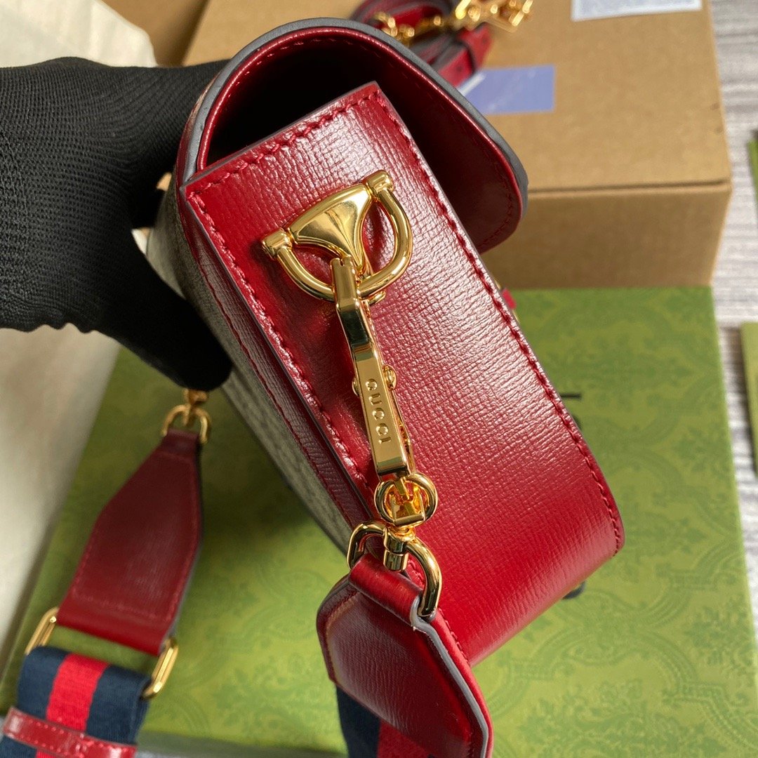 gg Horsebit 1955 gg Mini Bag Red For Women, Women’s Bags 8in/21cm gg