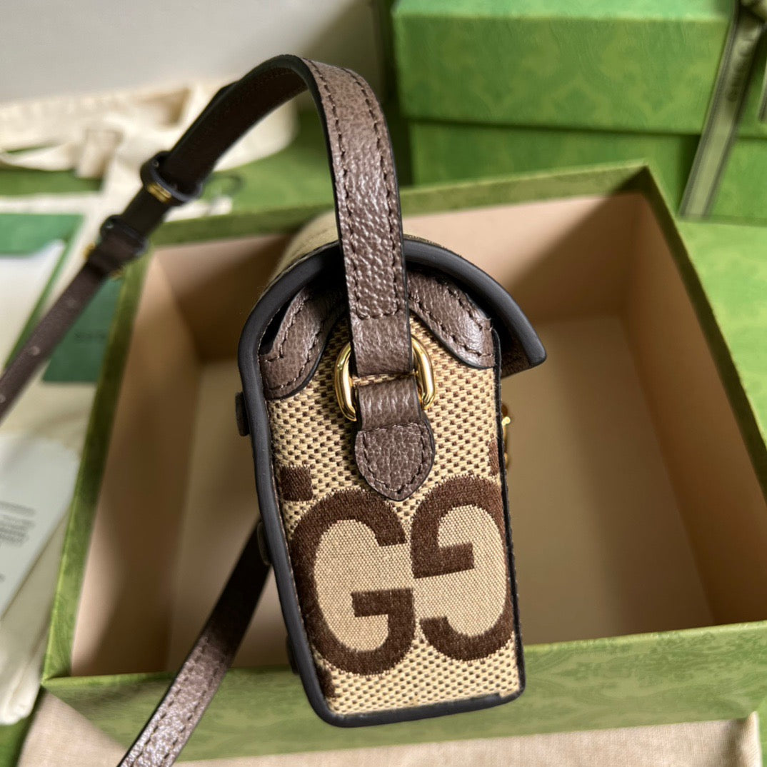 gg Horsebit 1955 Mini Bag Brown For Women, Women’s Bags 7.1in/18cm gg 