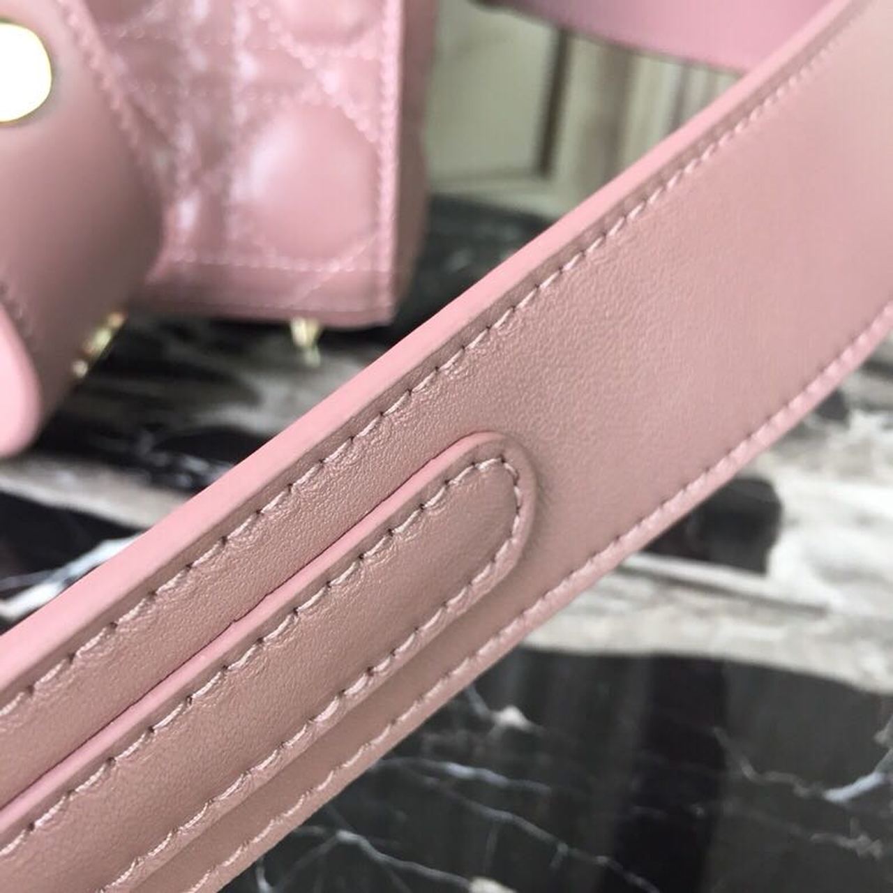 DI Medium Lady Bag Gold Toned Hardware Dusty Pink For Women 20cm/8in CD