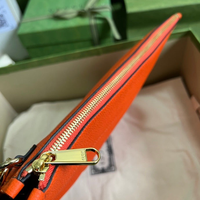 gg Clutch With gg Logo Orange For Men 12in/31cm gg