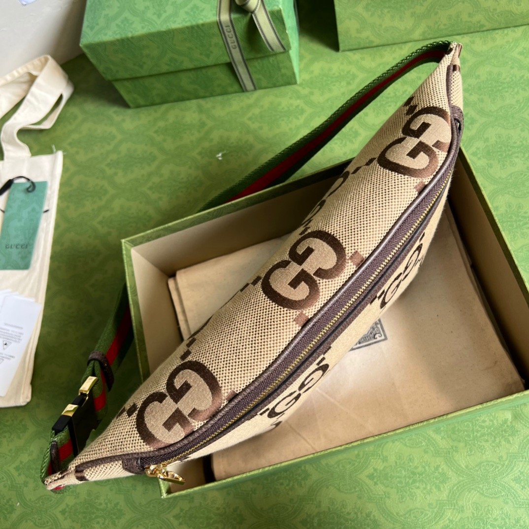 gg Jumbo gg Belt Bag Camel And Ebony Jumbo gg Canvas For Women 15.3in/39cm gg 696031 UKMDG 2570