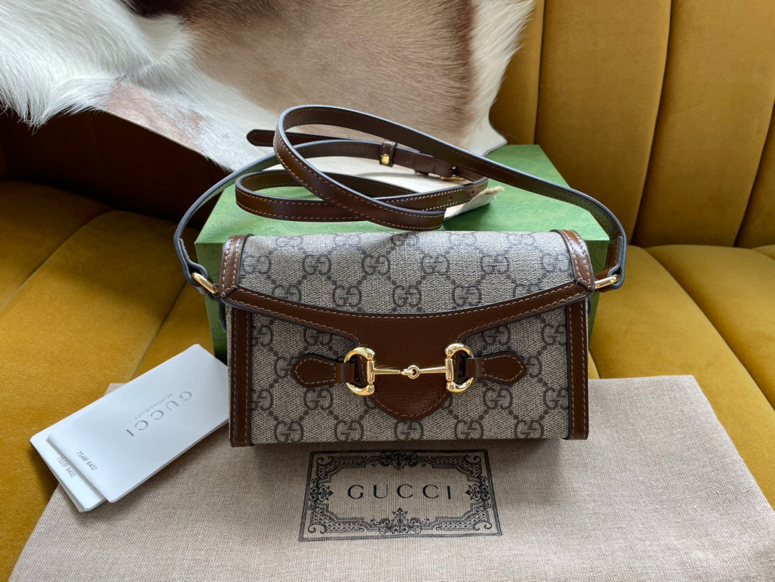 gg Children’s Horsebit 1955 Mini Bag Beige For Women, Women’s Bags 7in/18cm gg 699296 92TCG 8563