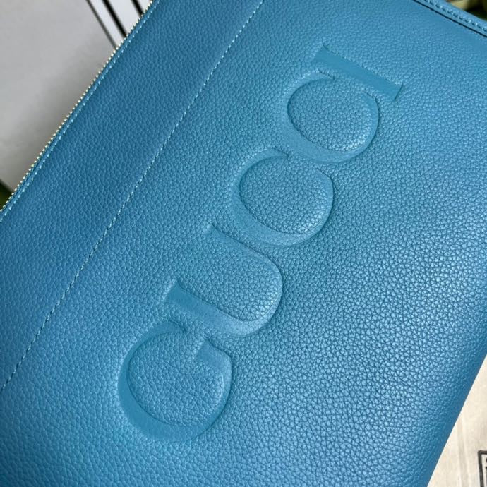 gg Clutch With gg Logo Blue For Men 12in/31cm gg