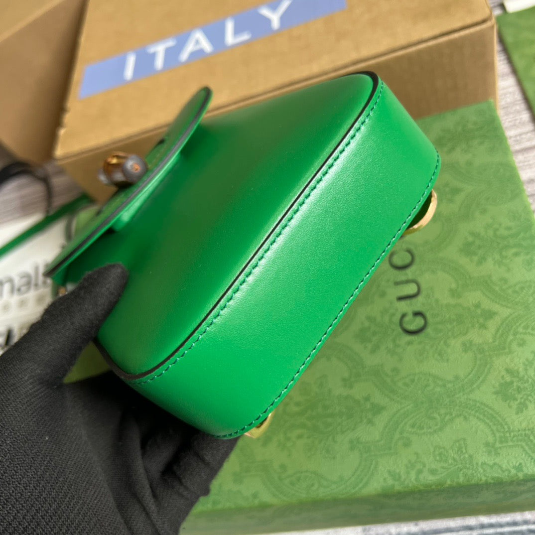 gg Bamboo Mini Handbag Green For Women, Women’s Bags 6.2in/16cm gg