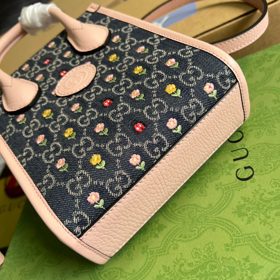 gg Blooming Love Mini Tote Bag Beige For Women, Women’s Bags 6.3in/20cm gg