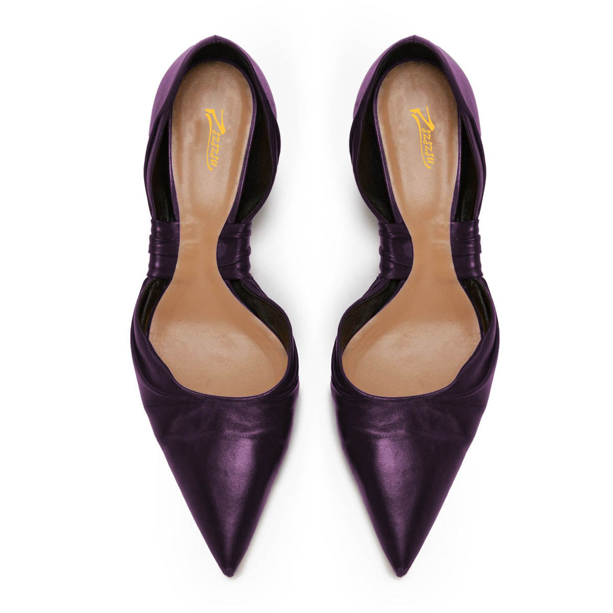 Dark Purple Faux Leather Pointed Toe Women's Casual Pumps Heels