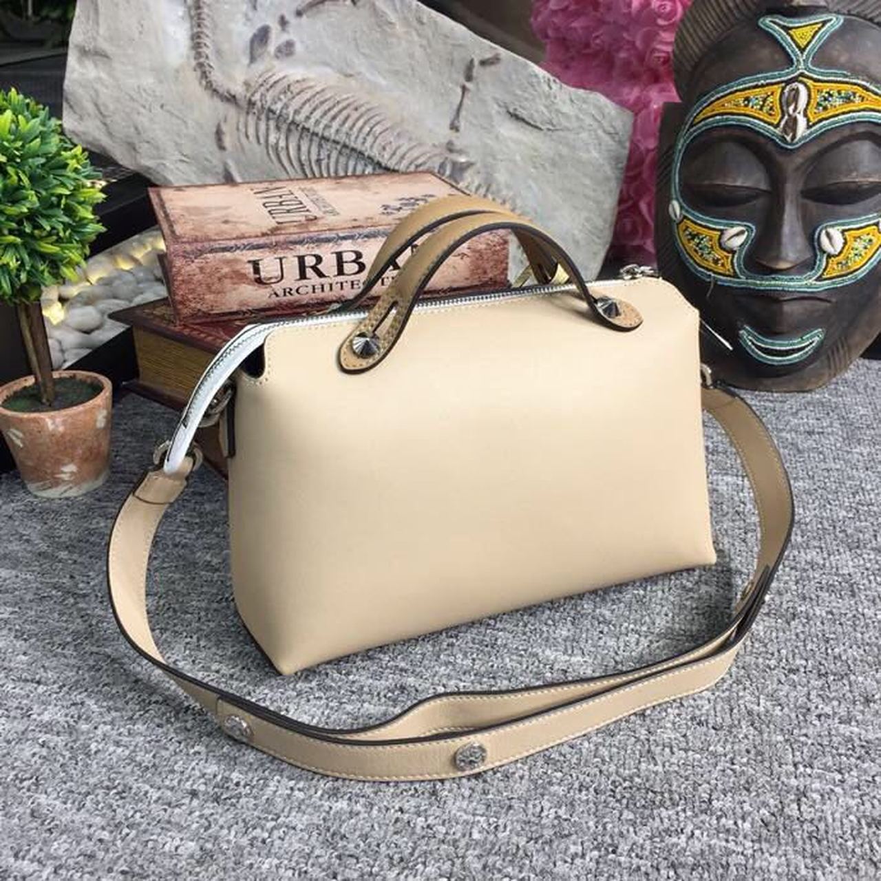 FI By The Way Medium Bag Beige For Women, Handbags, Shoulder And Crossbody Bags 10.6in/27cm FF 8BL1461