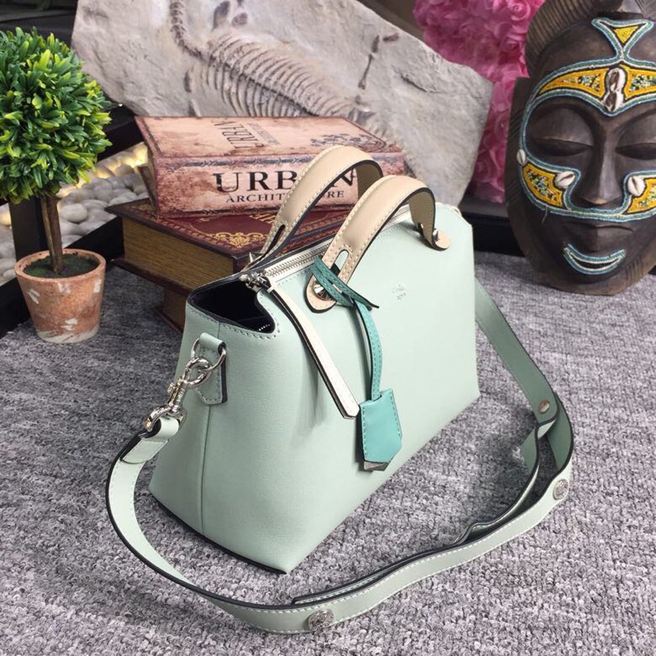 FI By The Way Medium Bag Mint Green For Women, Handbags, Shoulder And Crossbody Bags 10.6in/27cm FF 8BL1461