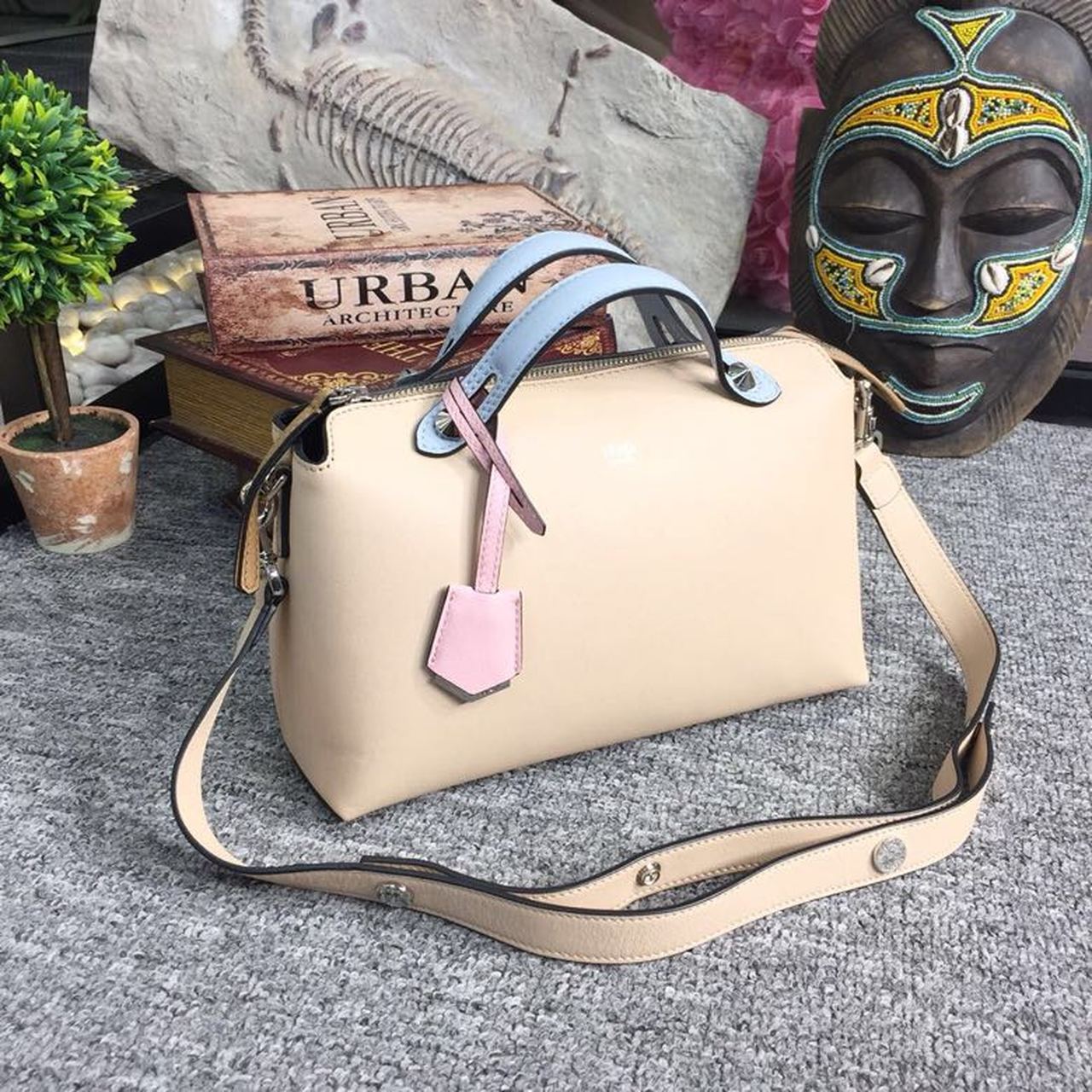 FI By The Way Medium Bag Beige For Women, Handbags, Shoulder And Crossbody Bags 10.6in/27cm FF 8BL1461