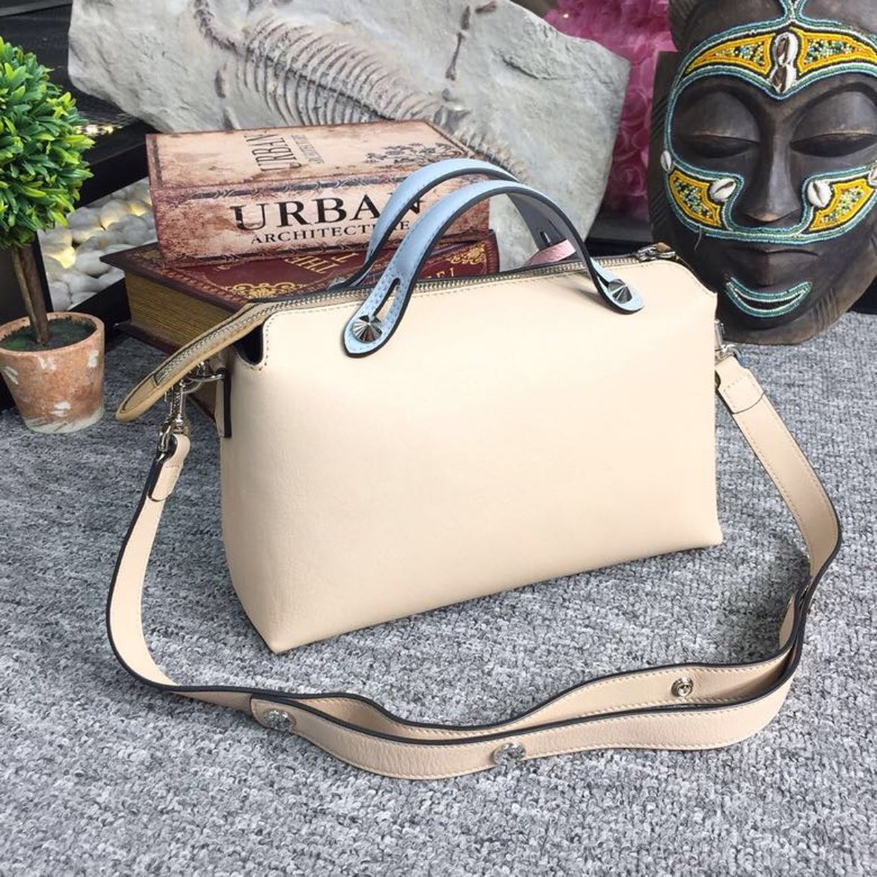FI By The Way Medium Bag Beige For Women, Handbags, Shoulder And Crossbody Bags 10.6in/27cm FF 8BL1461