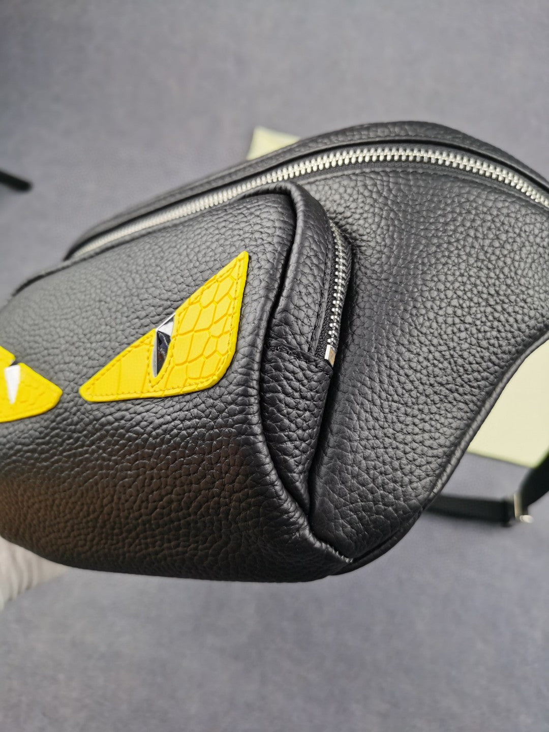 FI Little Monster Belt Bag Black/Yellow For Men, Men’s Bags 7.9in/20cm FF