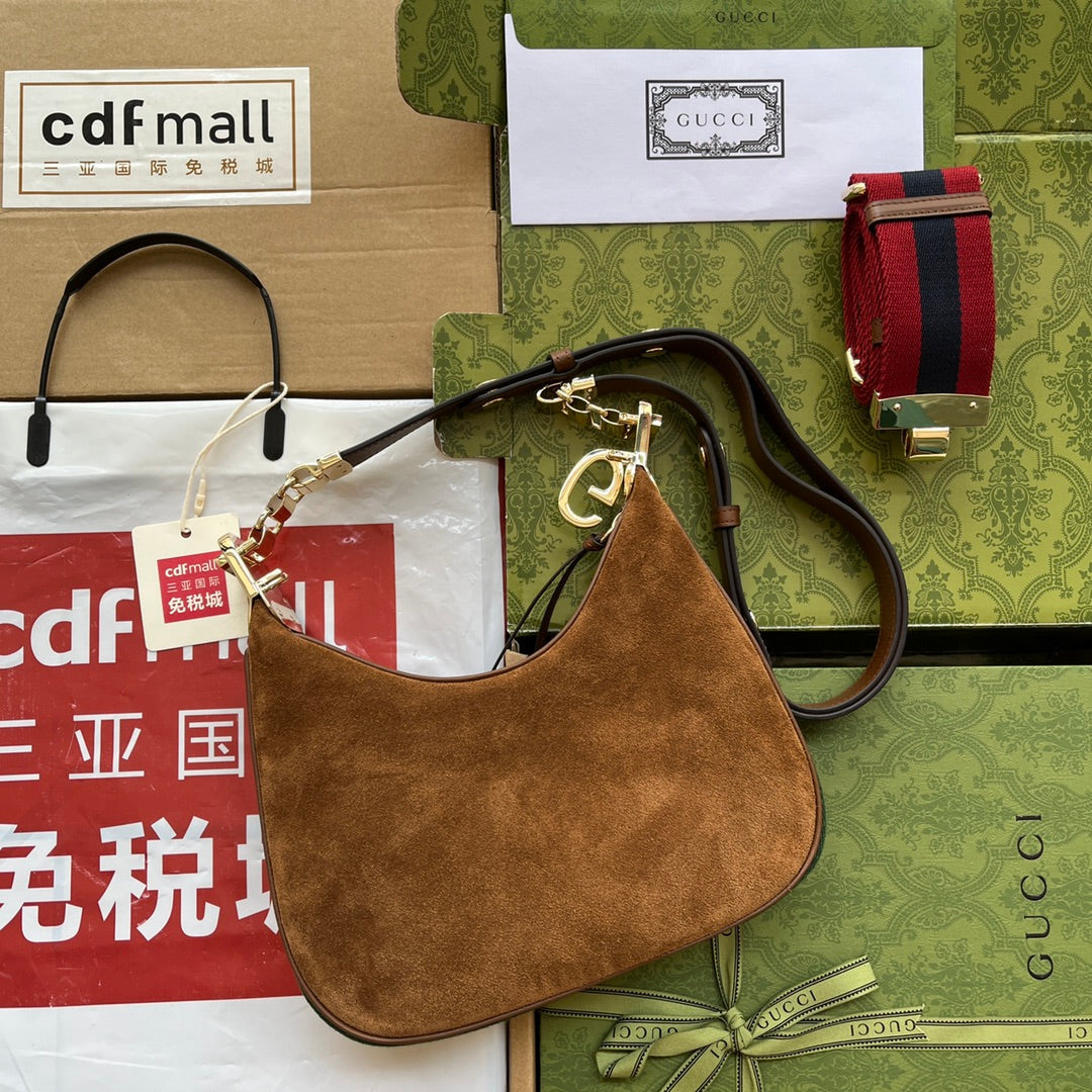 gg Atache Small Shoulder Bag Dark Brown For Women, Women’s Bags 9in/23cm gg 