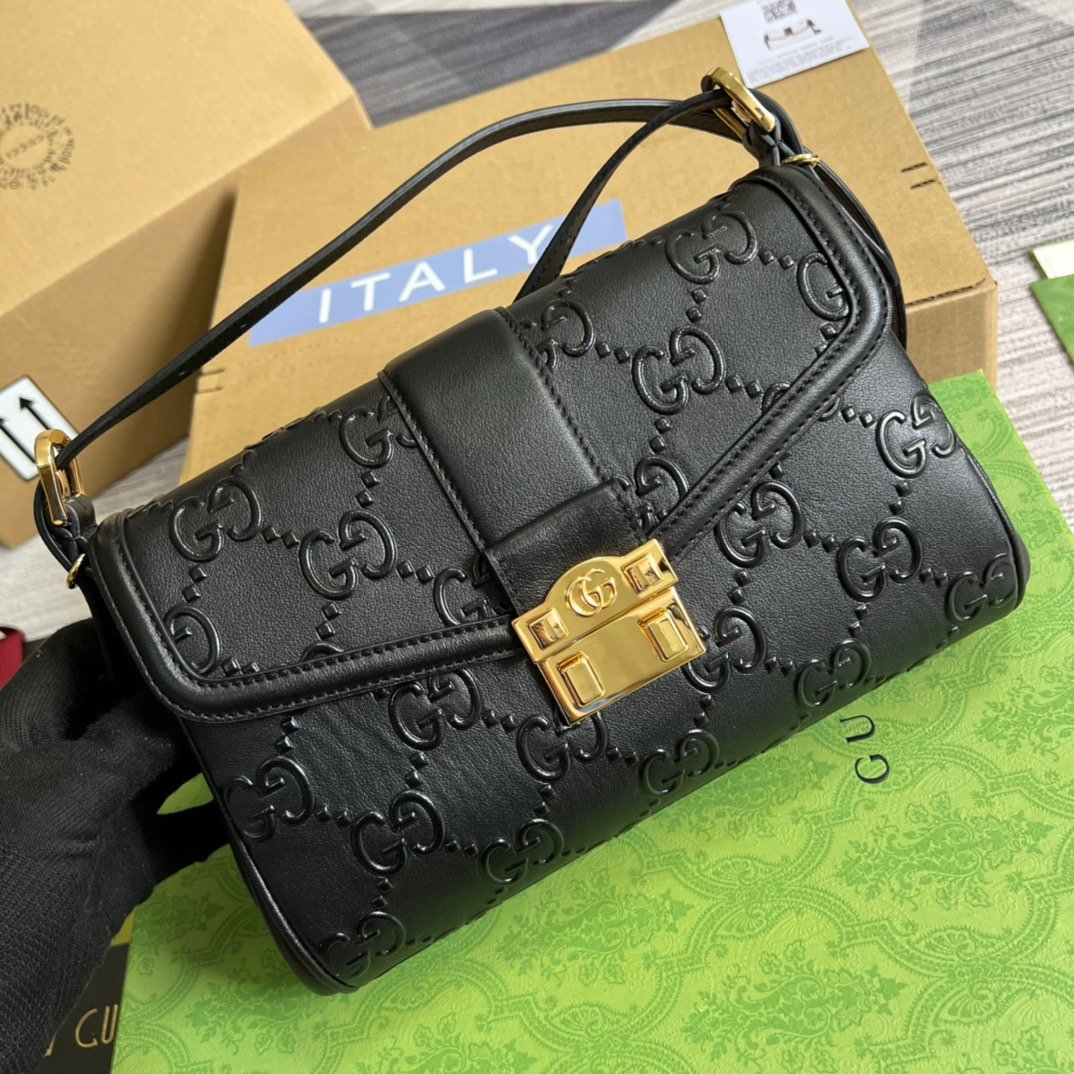 gg Small gg Top Handle Bag Black For Women, Women’s Bags 17.7in/19cm gg 675791 UD9AG 1000