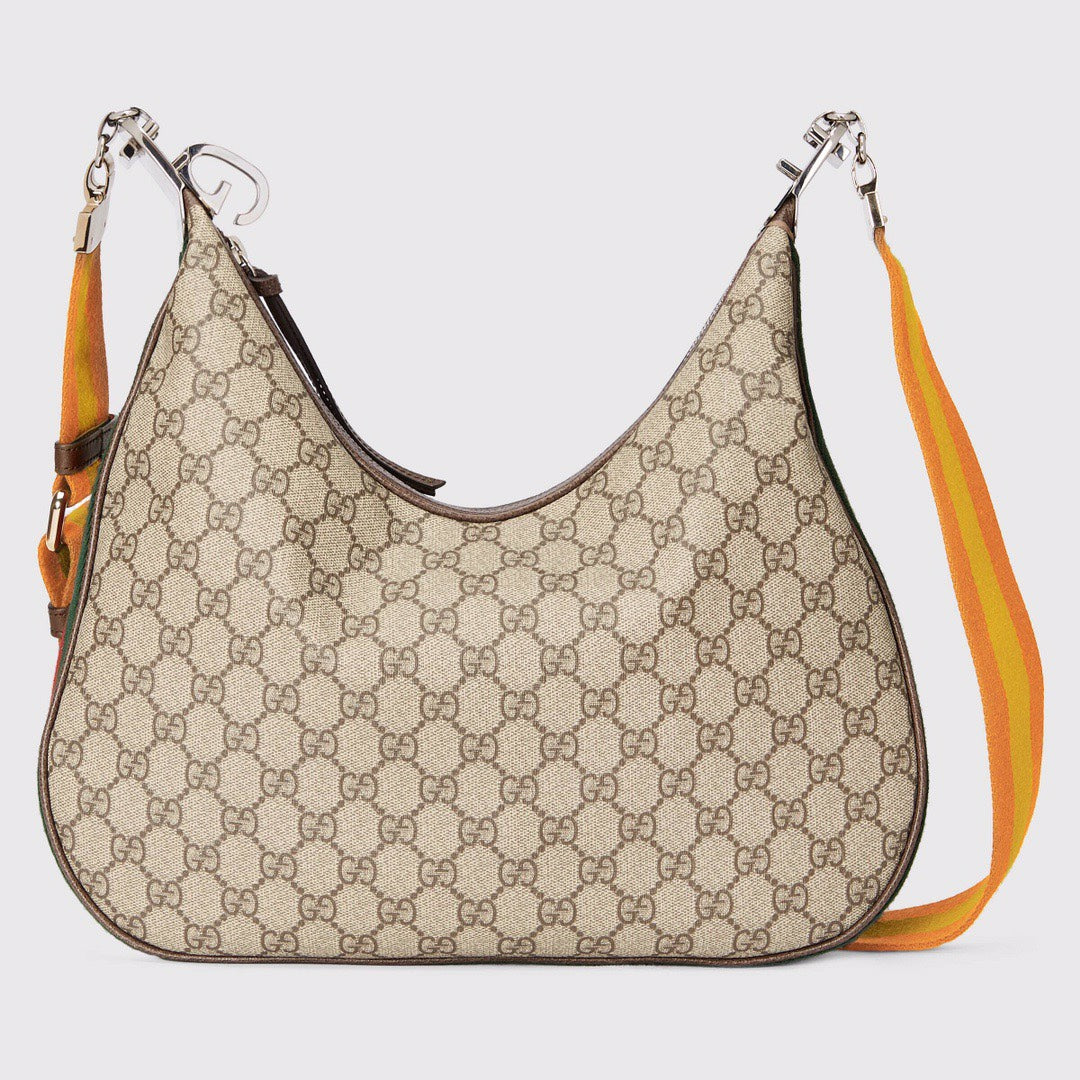 gg Atache Large Shoulder Bag Beige And Multicolor For Women, Women’s Bags 13.8in/35cm gg 702823 96GRN 4091