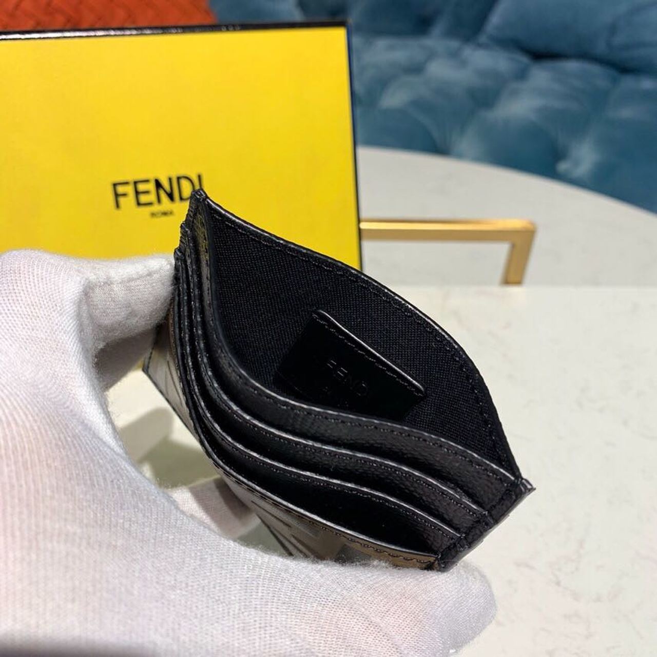 FI Card Holder Black For Women, Wallet 3.9in/10cm FF 8M0269
