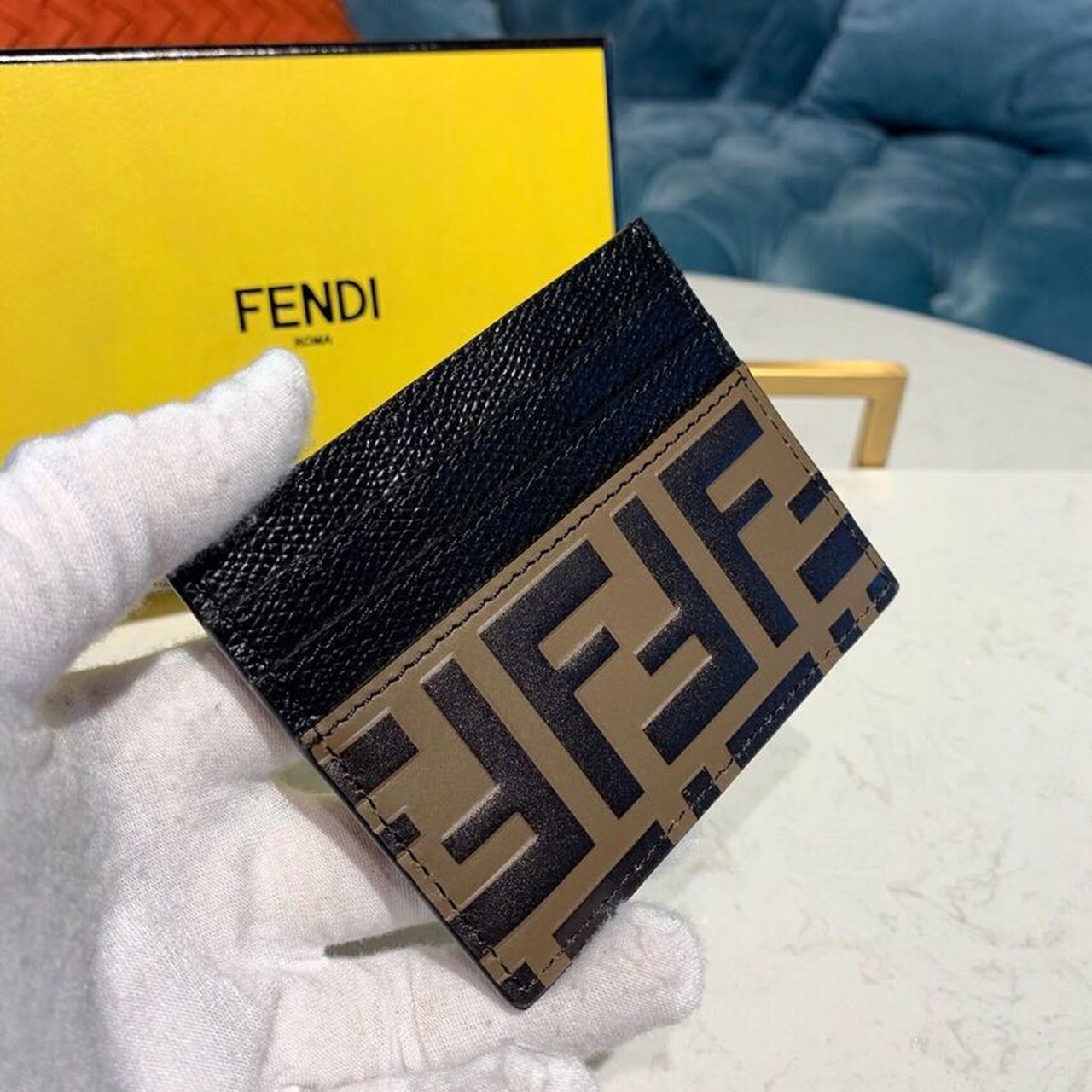 FI Card Holder Black For Women, Wallet 3.9in/10cm FF 8M0269