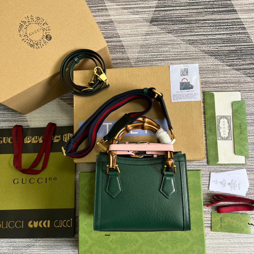 gg Diana Mini Tote Bag Green For Women, Women’s Bags 7.9in/20cm gg 702732 U3ZDT 3670