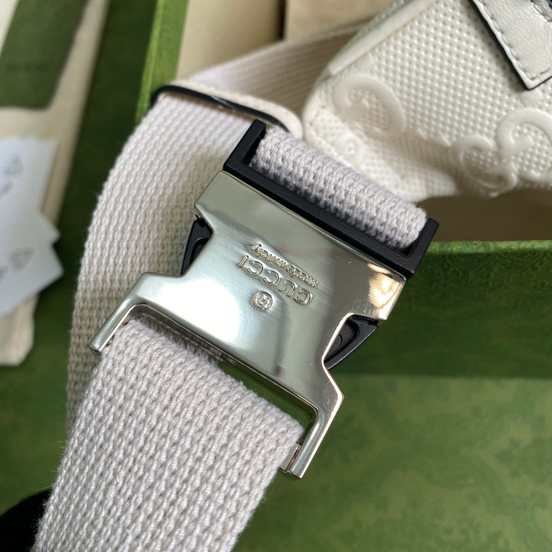 gg Embossed Belt Bag White gg Embossed For Men 11in/28cm gg