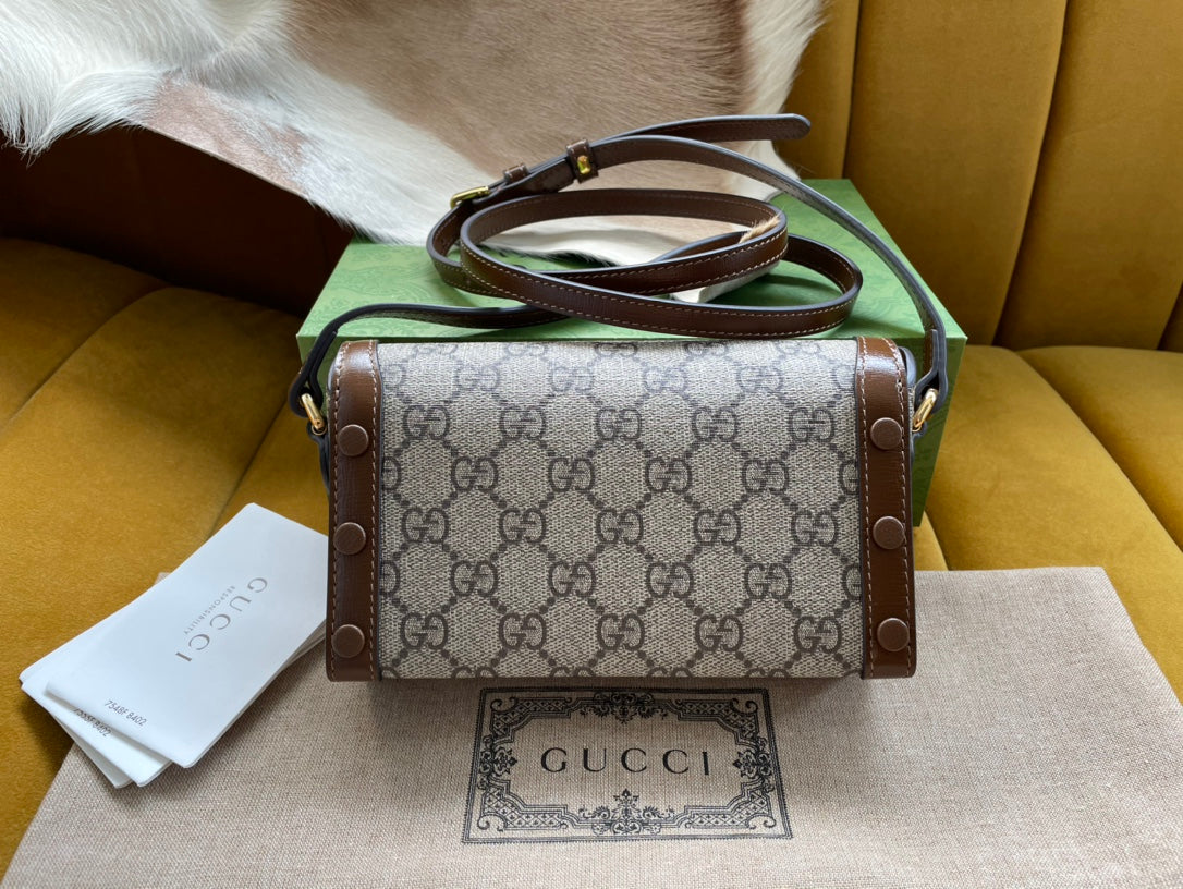 gg Children’s Horsebit 1955 Mini Bag Beige For Women, Women’s Bags 7in/18cm gg 699296 92TCG 8563