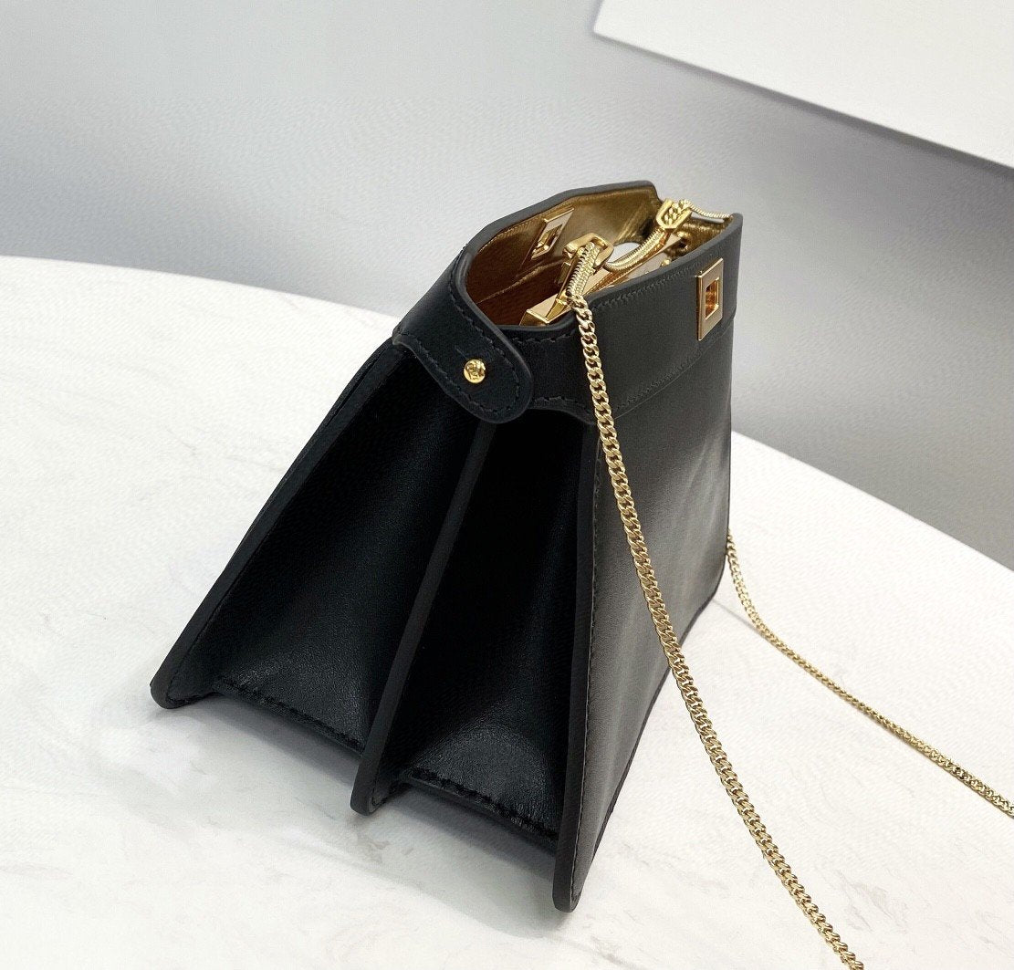FI Peekaboo Small Iseeu Pochette Black Bag For Woman 21cm/8in