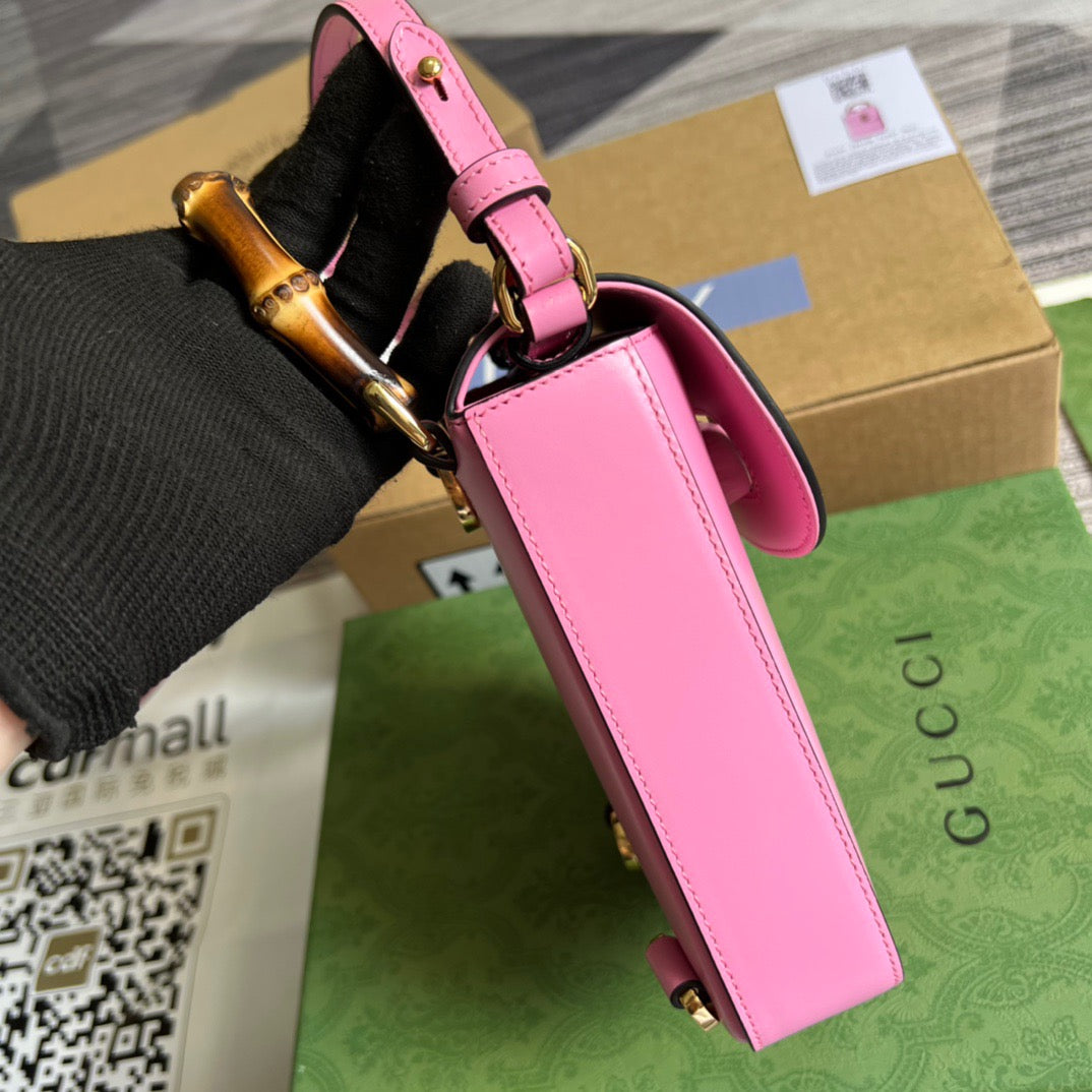 gg Bamboo Mini Handbag Pink For Women, Women’s Bags 6.2in/16cm gg 702106 UZY0T 5814