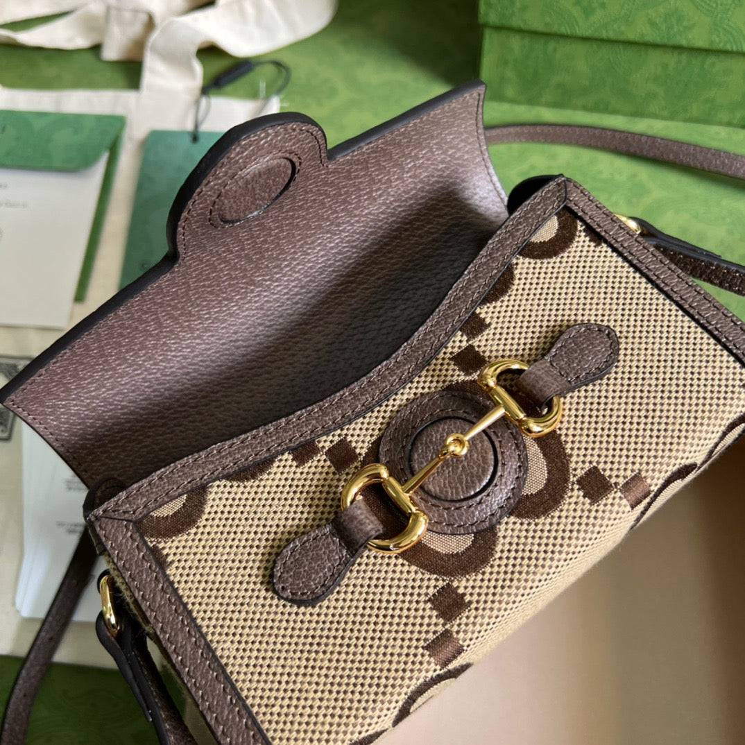 gg Horsebit 1955 Mini Bag Brown For Women, Women’s Bags 7.1in/18cm gg 