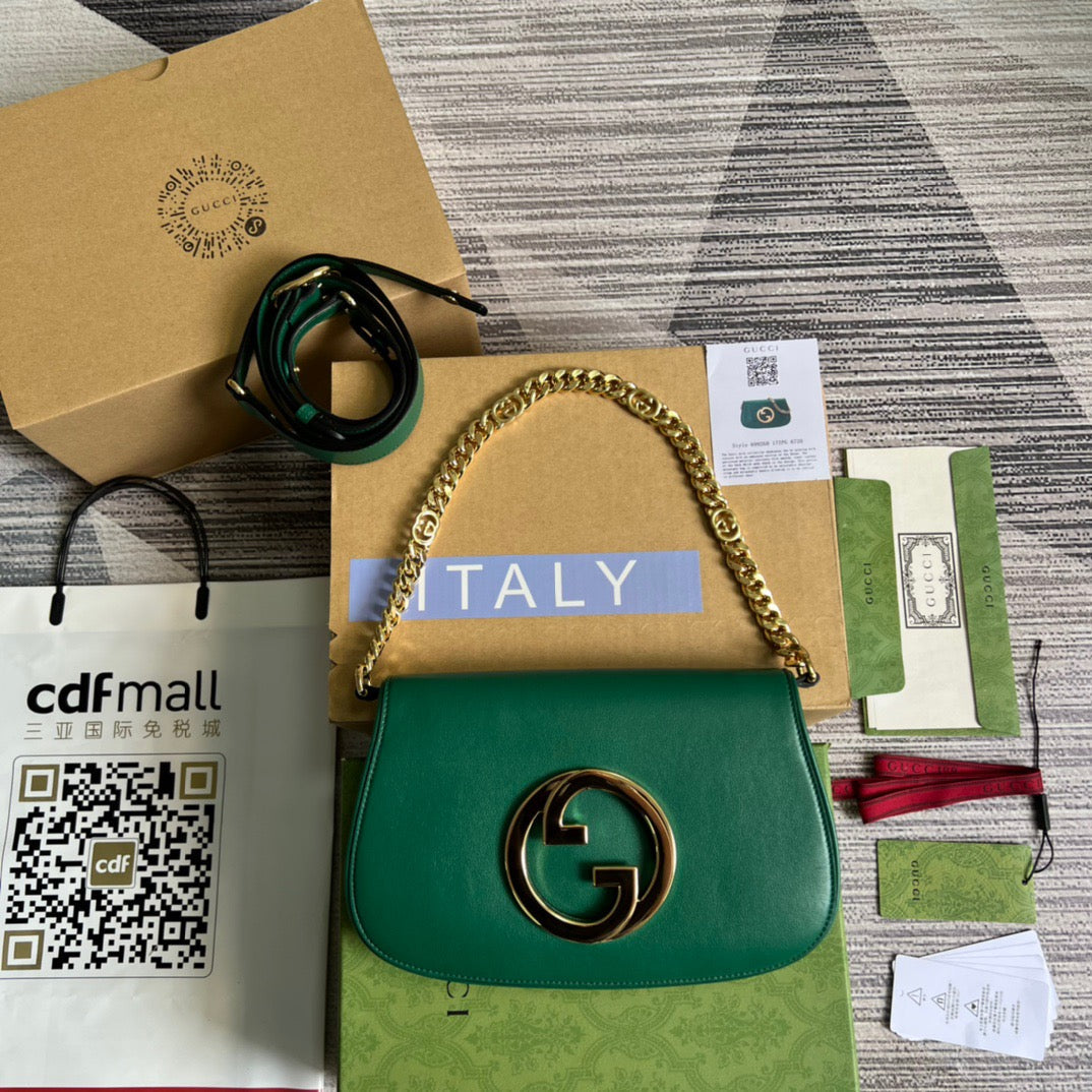 gg Blondie Shoulder Bag Green For Women, Women’s Bags 11in/28cm gg